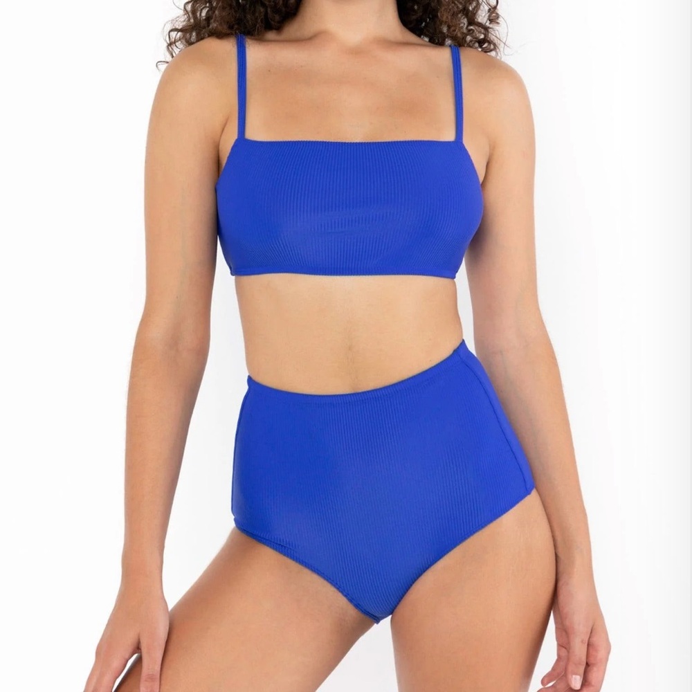 LA APPAREL 🦋 blue high waisted swim bottoms